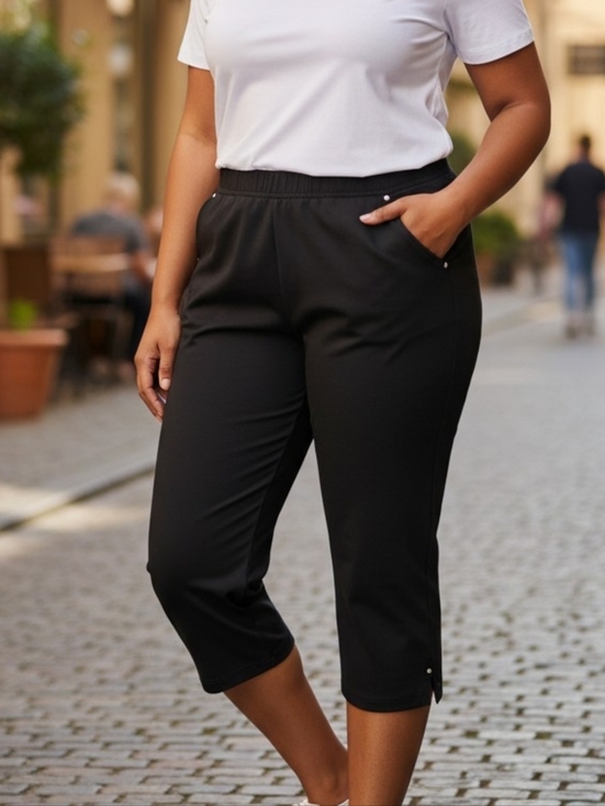 Catherines Pants - Catherines Black Capri Pants with Elastic Waist